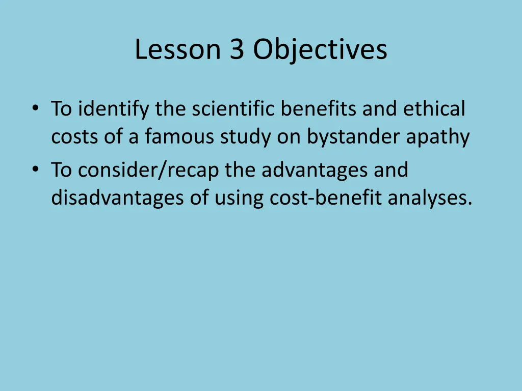 lesson 3 objectives