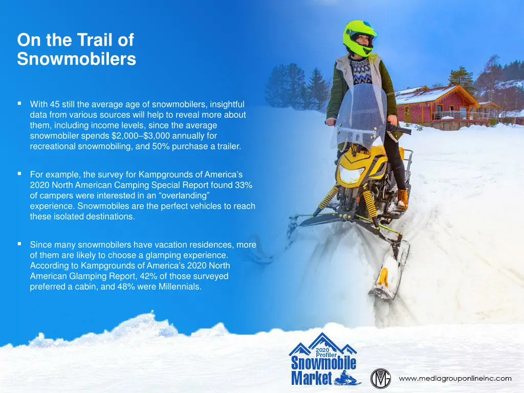 on the trail of snowmobilers