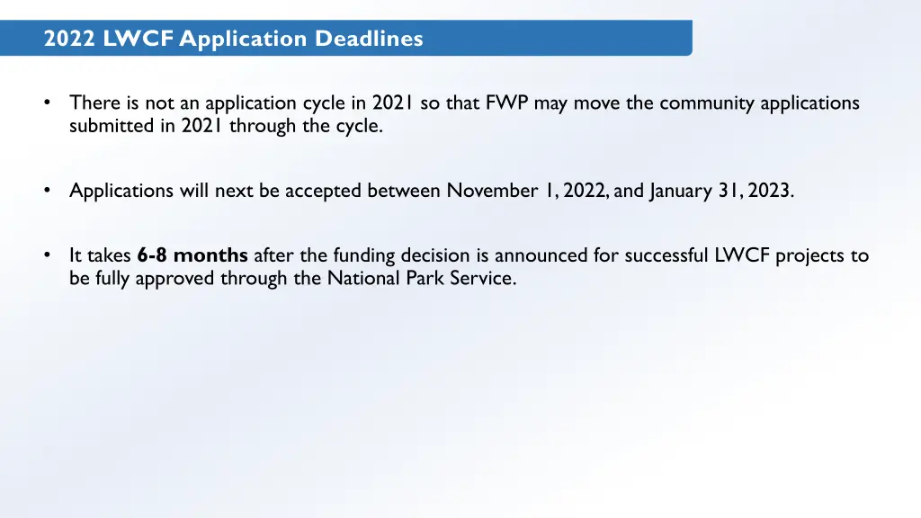 2022 lwcf application deadlines