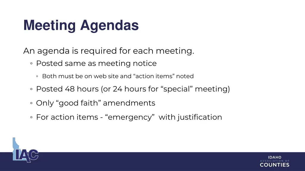 meeting agendas