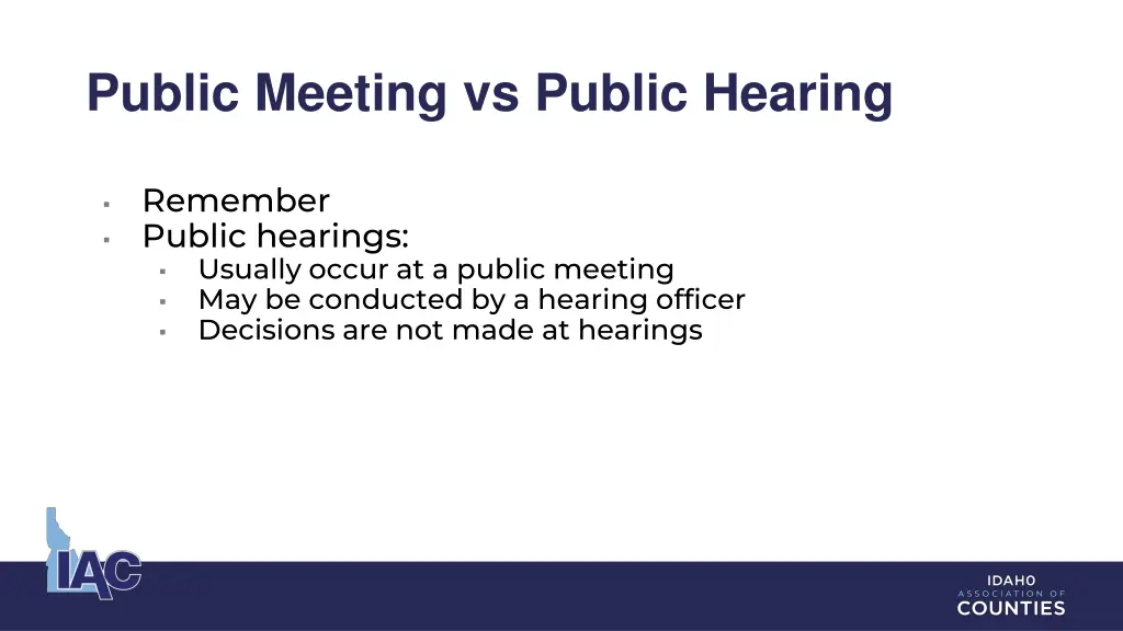 public meeting vs public hearing