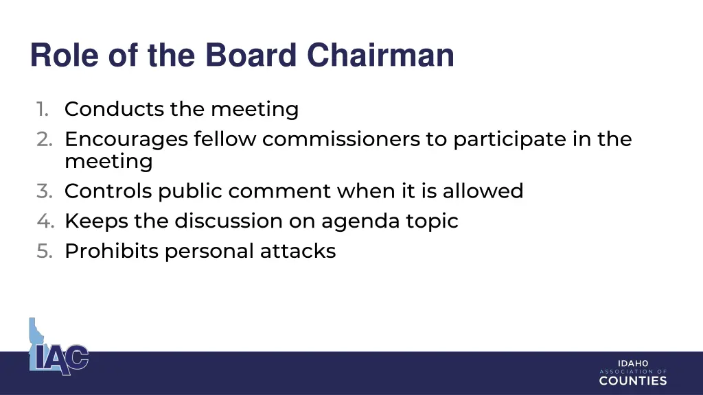 role of the board chairman