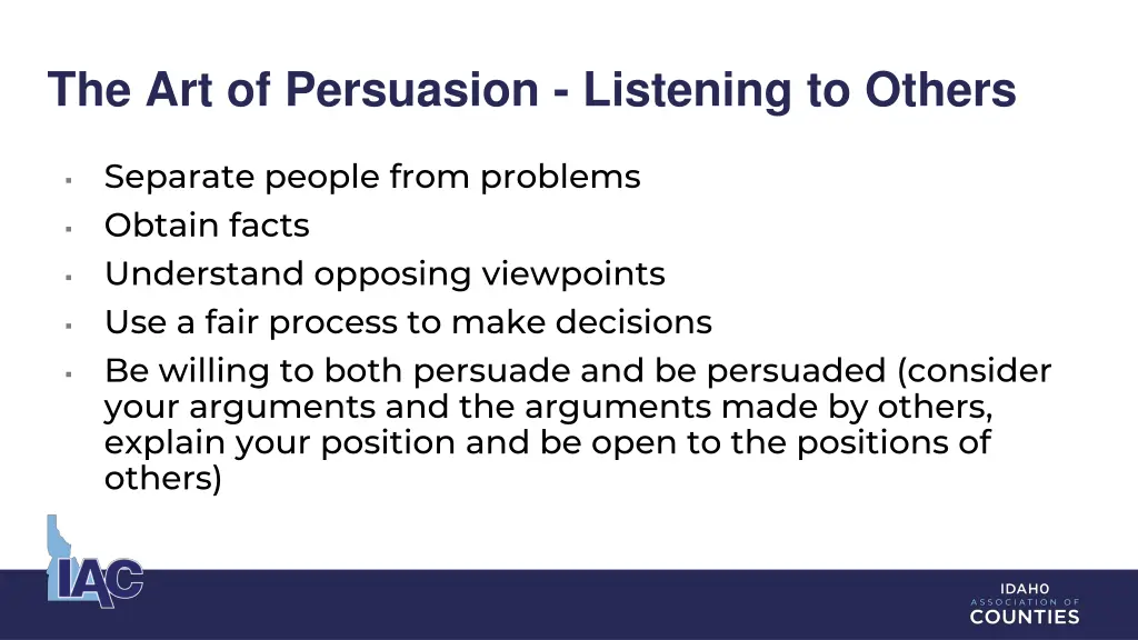 the art of persuasion listening to others