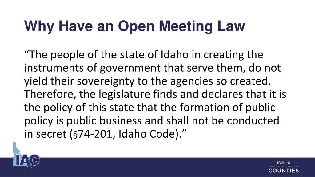 why have an open meeting law