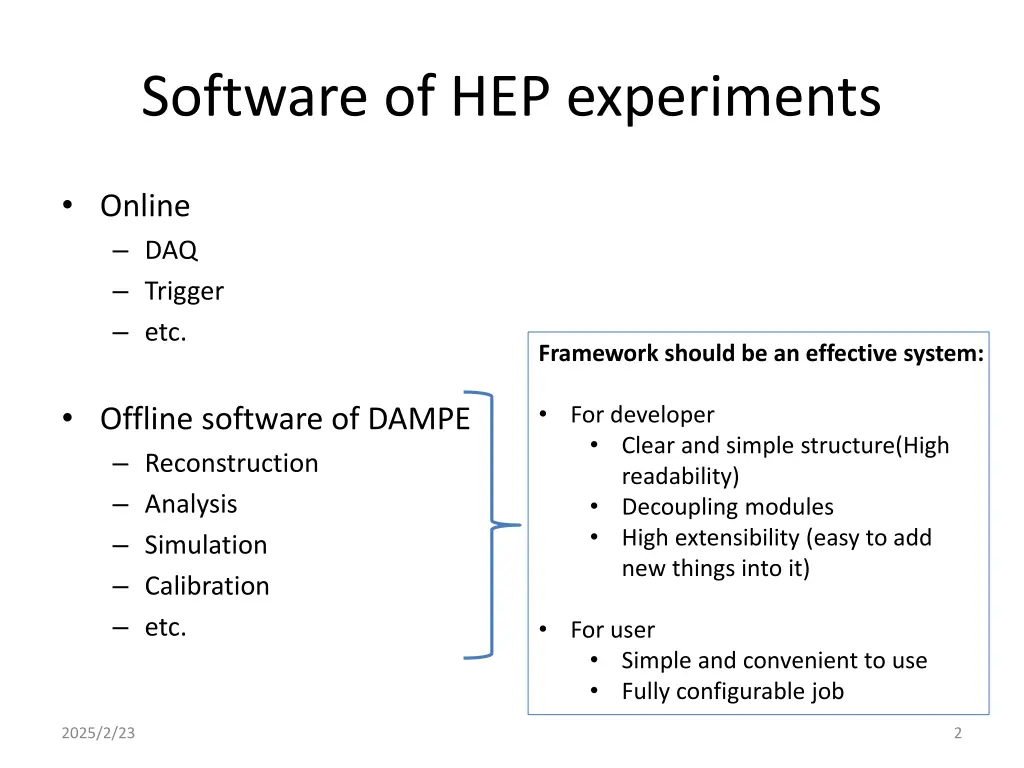 software of hep experiments