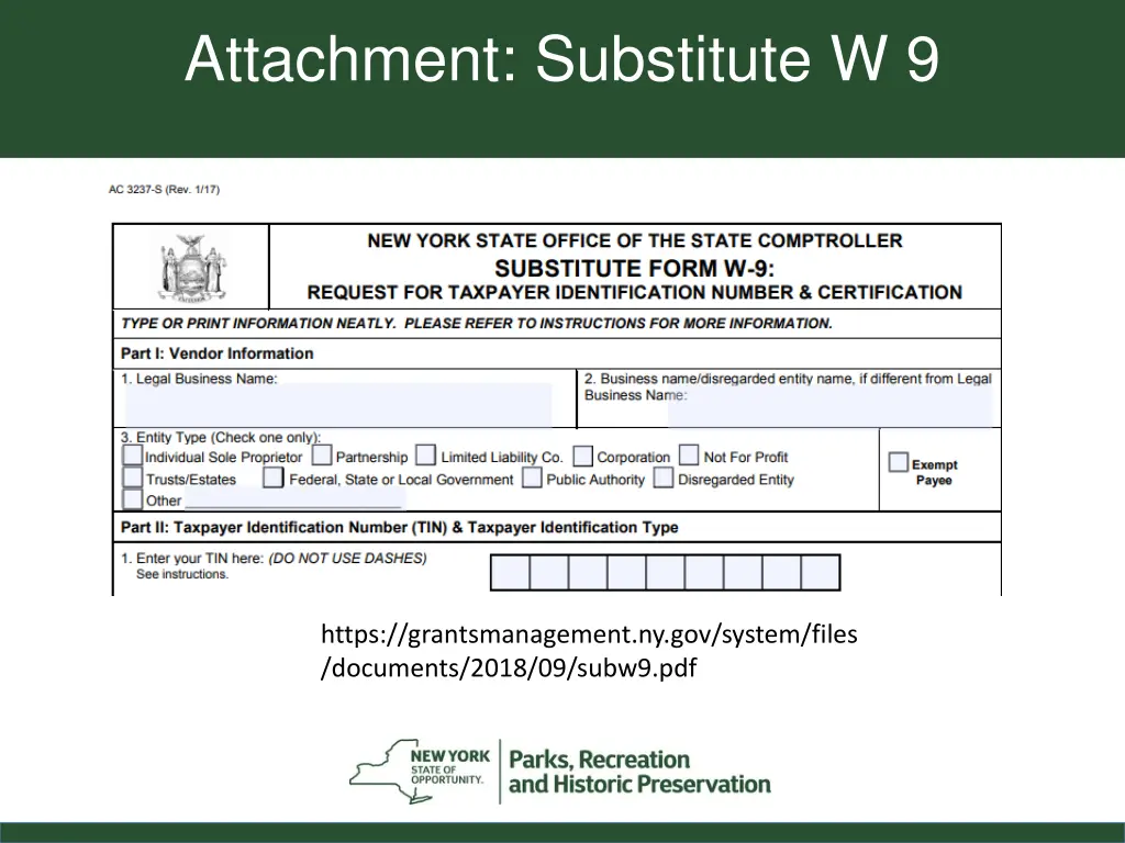 attachment substitute w 9