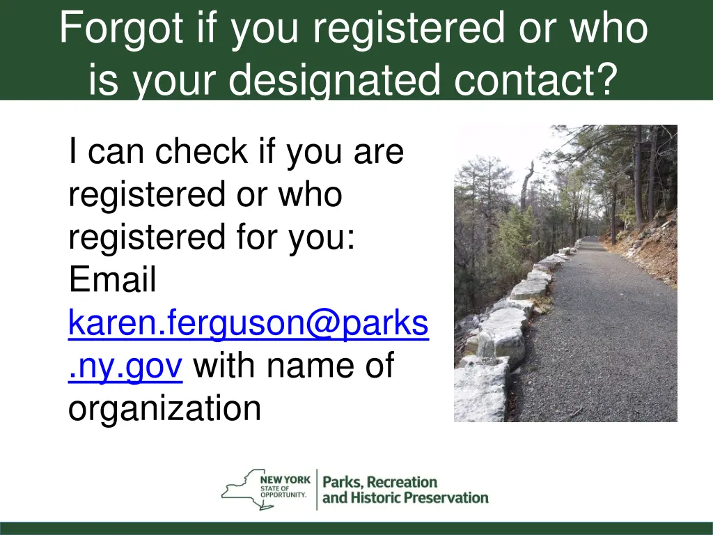 forgot if you registered or who is your