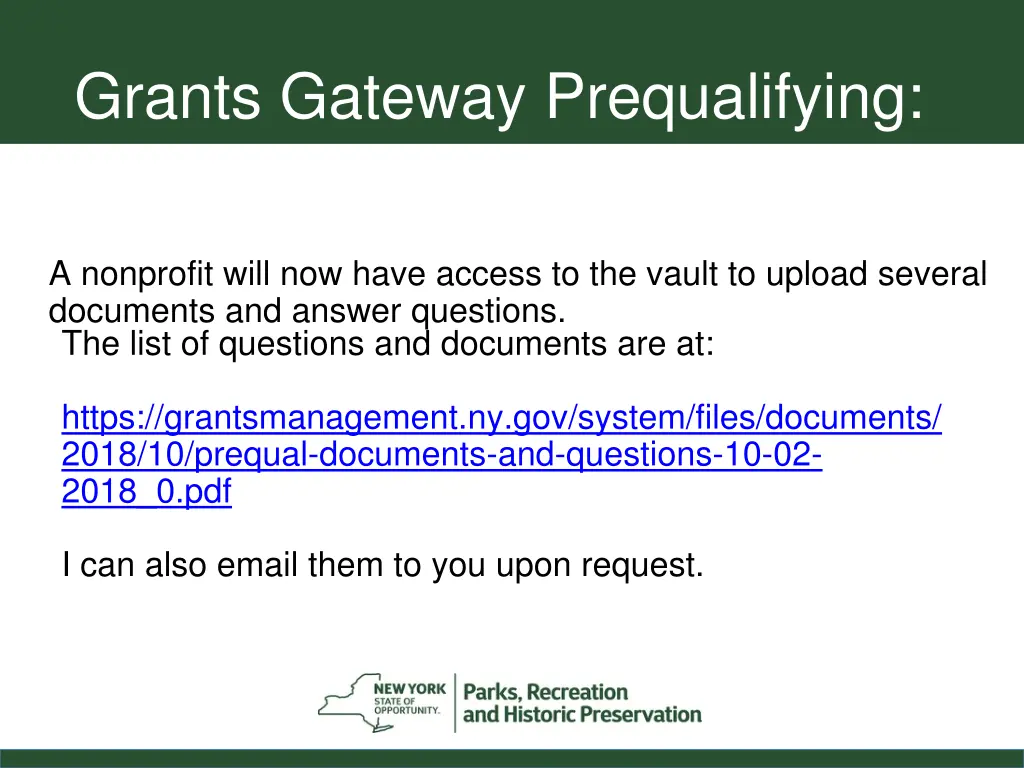 grants gateway prequalifying