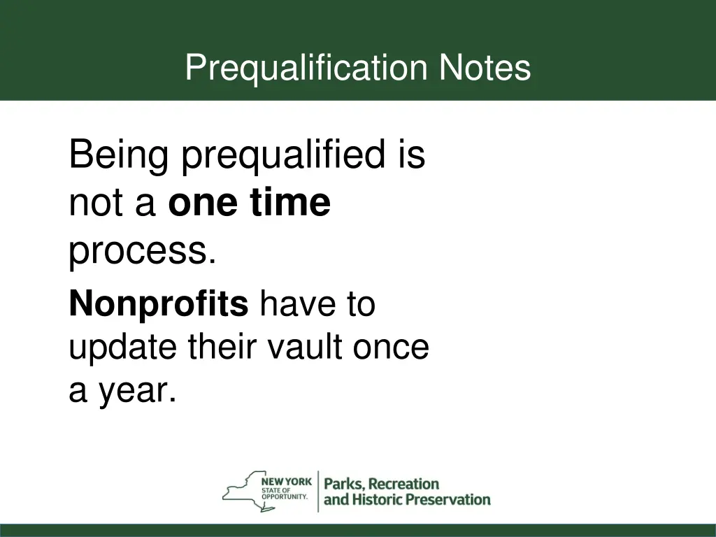 prequalification notes