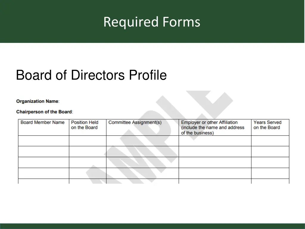 required forms 1