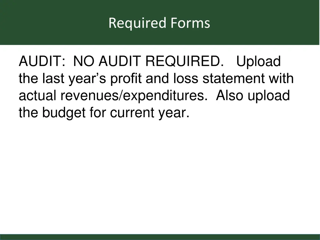 required forms