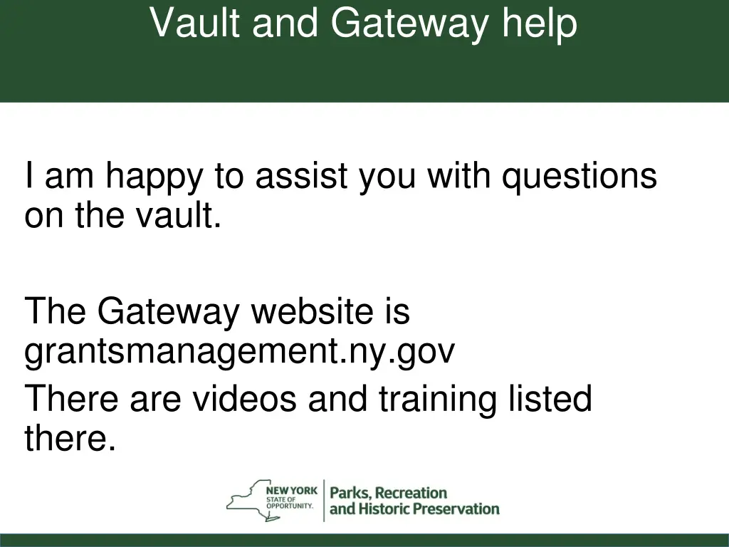 vault and gateway help