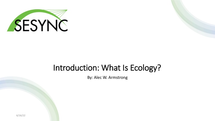 introduction what is ecology introduction what
