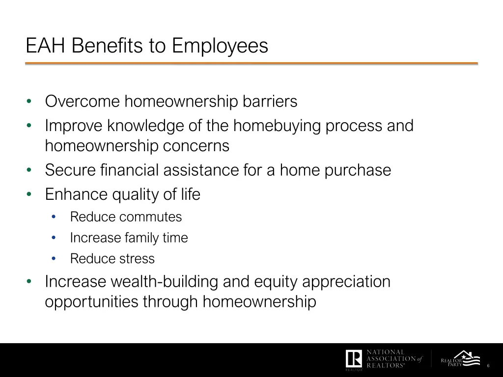 eah benefits to employees