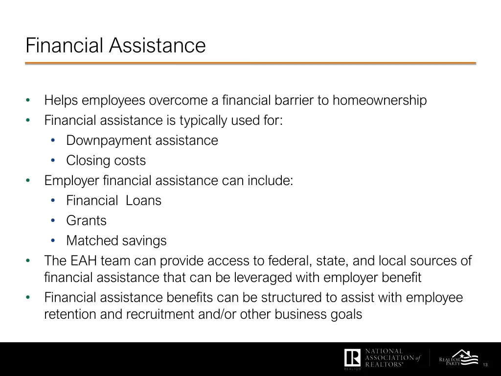 financial assistance