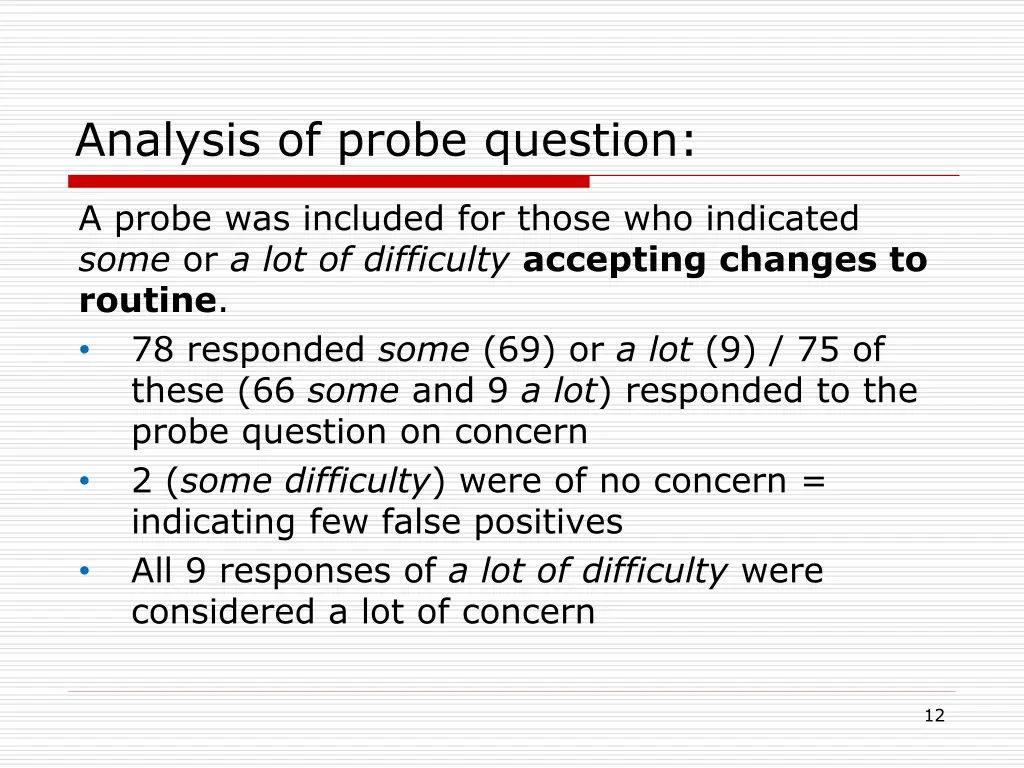 analysis of probe question 3
