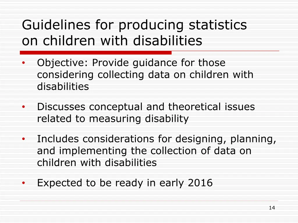 guidelines for producing statistics on children