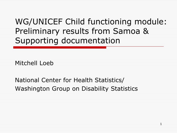wg unicef child functioning module preliminary