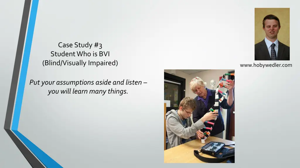 case study 3 student who is bvi blind visually