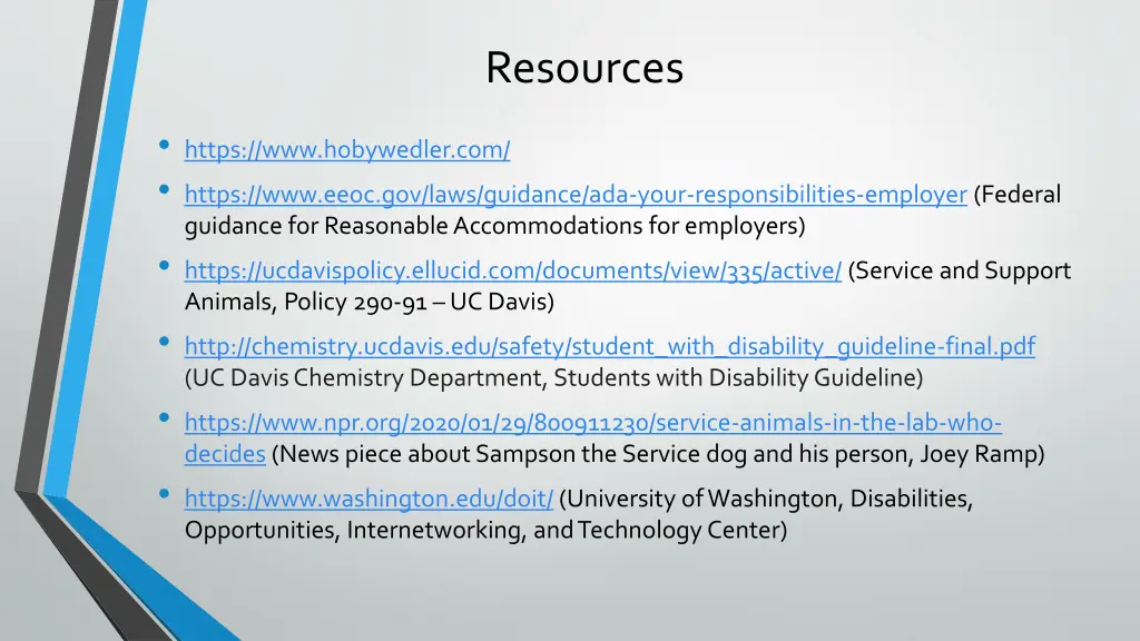 resources
