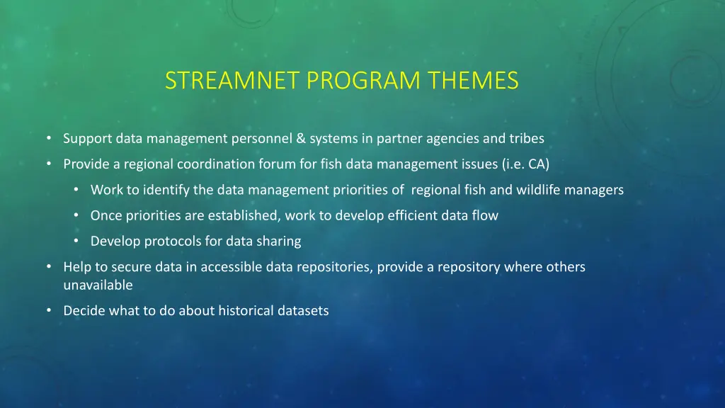 streamnet program themes