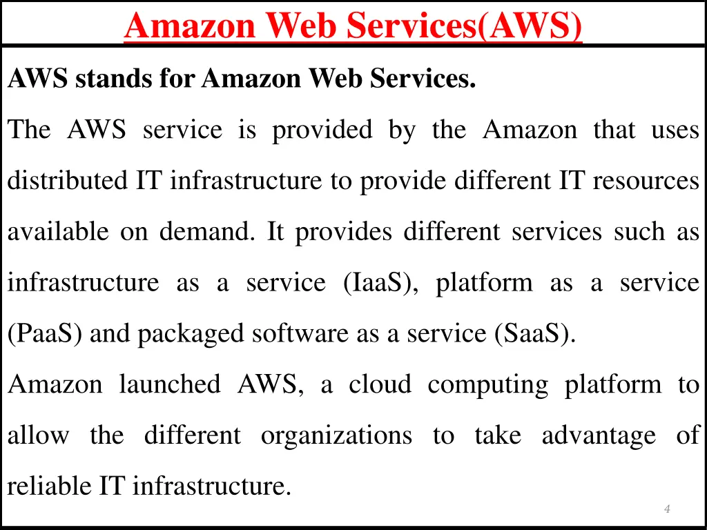 amazon web services aws