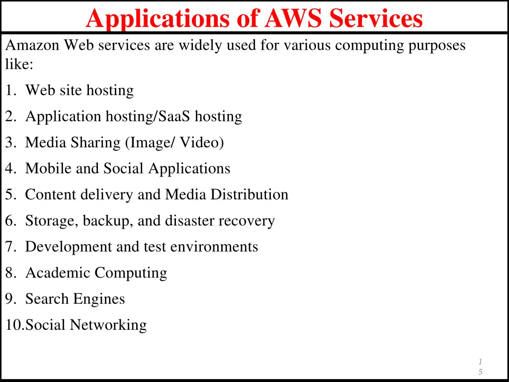 applications of aws services amazon web services