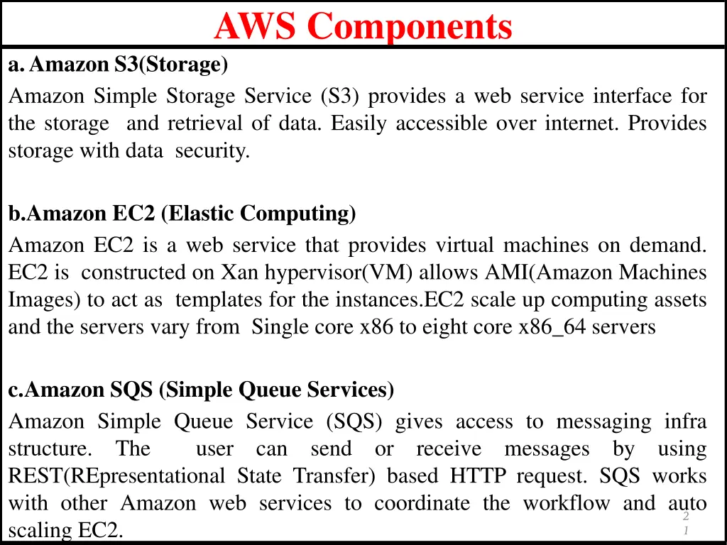 aws components