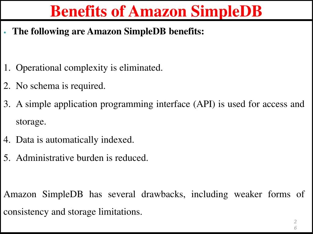 benefits of amazon simpledb