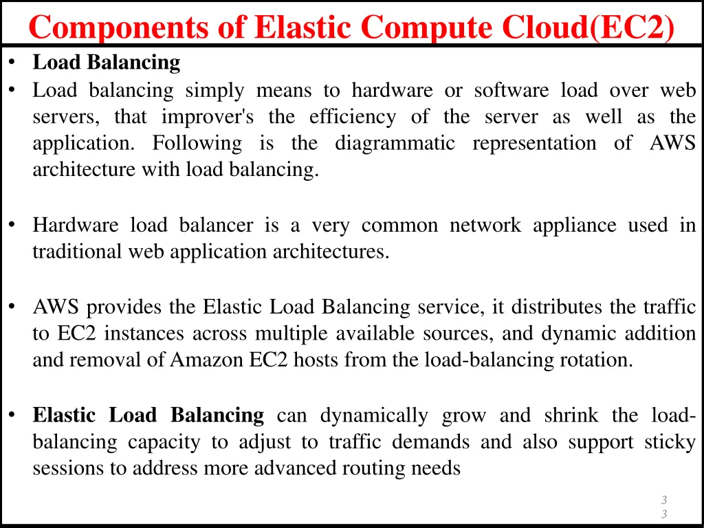 components of elastic compute cloud ec2 load