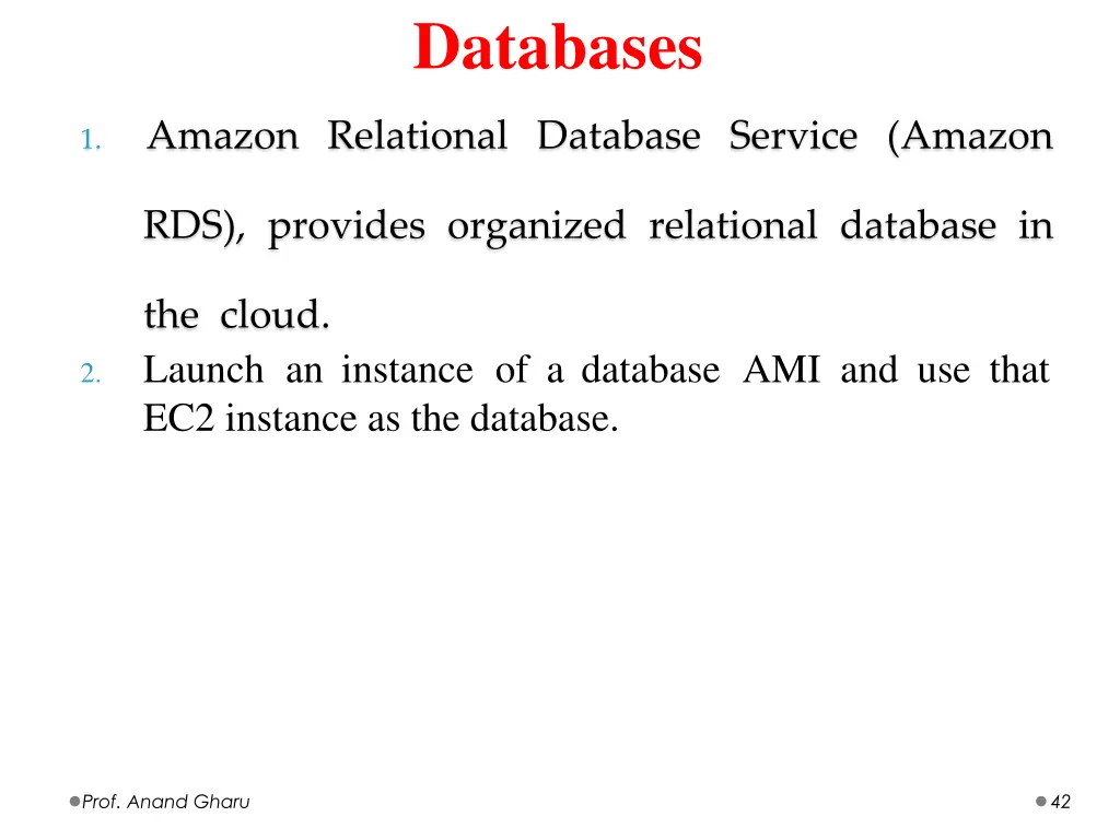 databases
