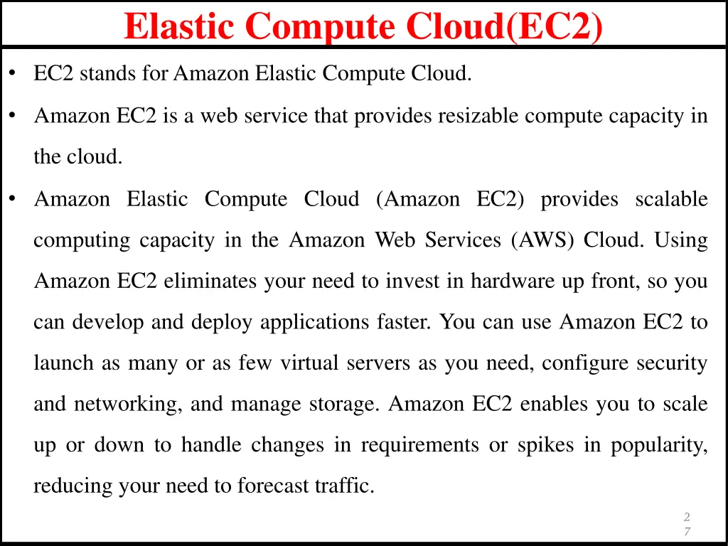 elastic compute cloud ec2