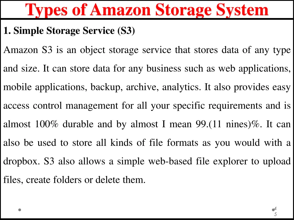 types of amazon storage system