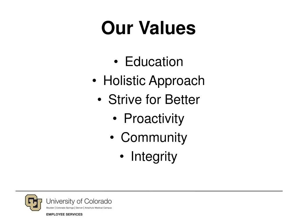 our values