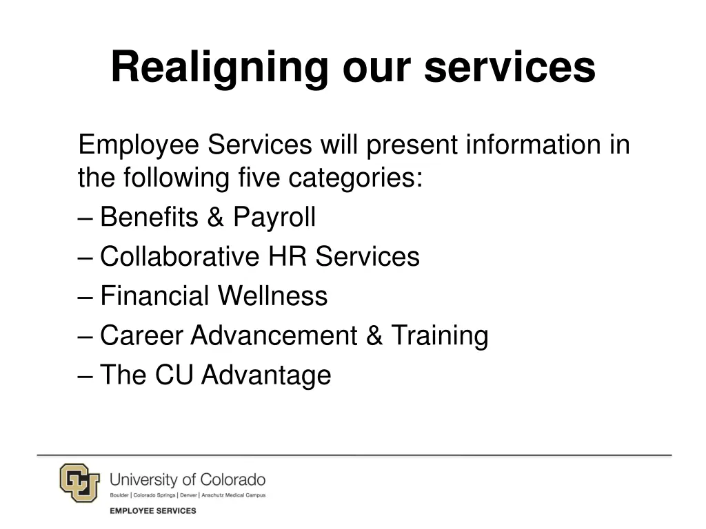 realigning our services