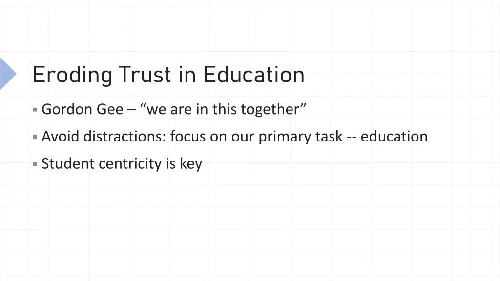eroding trust in education