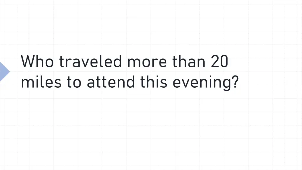 who traveled more than 20 miles to attend this