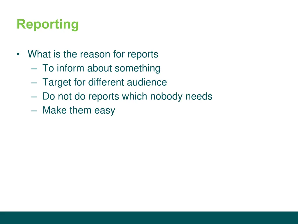 reporting