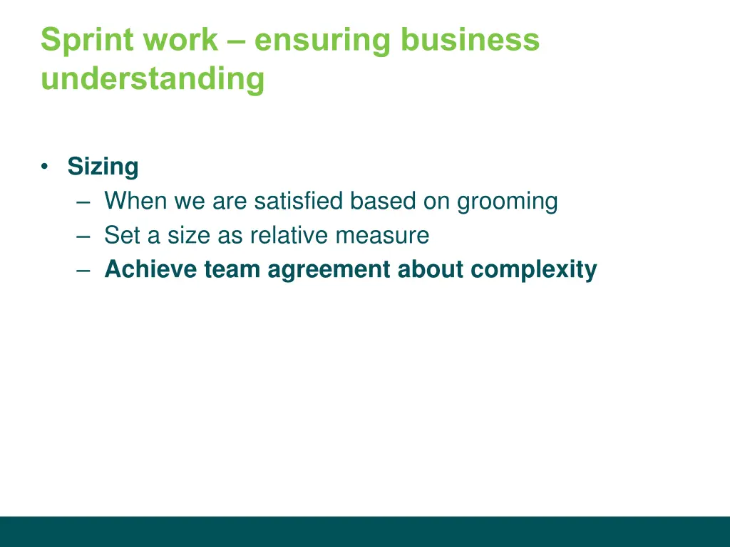 sprint work ensuring business understanding 1