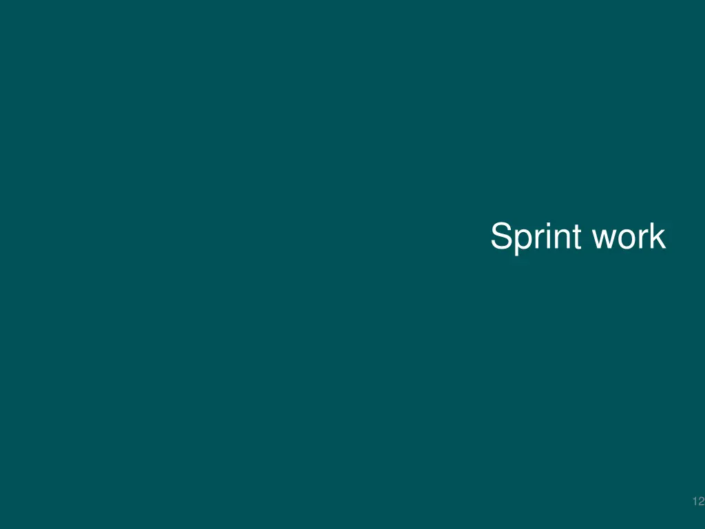 sprint work
