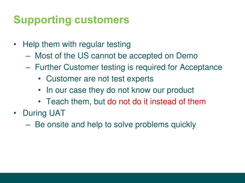 supporting customers