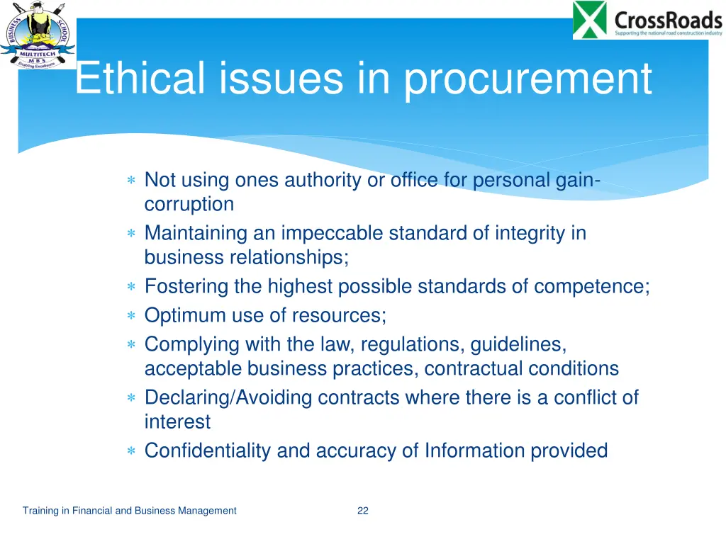ethical issues in procurement