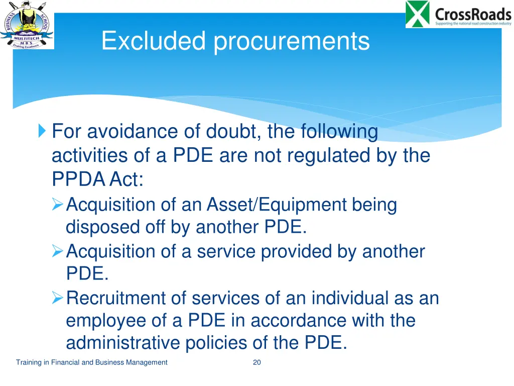 excluded procurements
