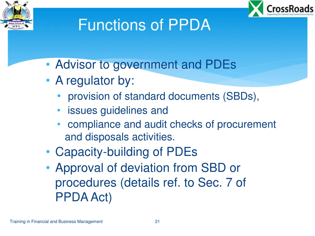 functions of ppda