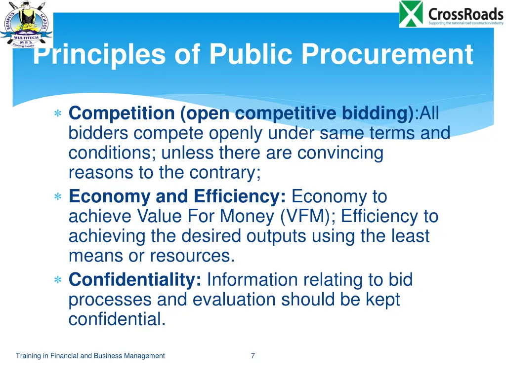 principles of public procurement 1