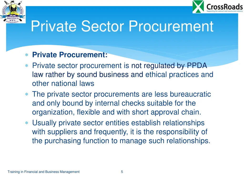 private sector procurement