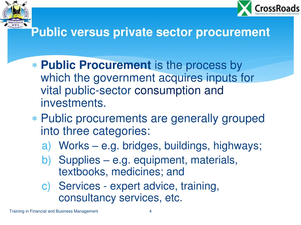 public versus private sector procurement