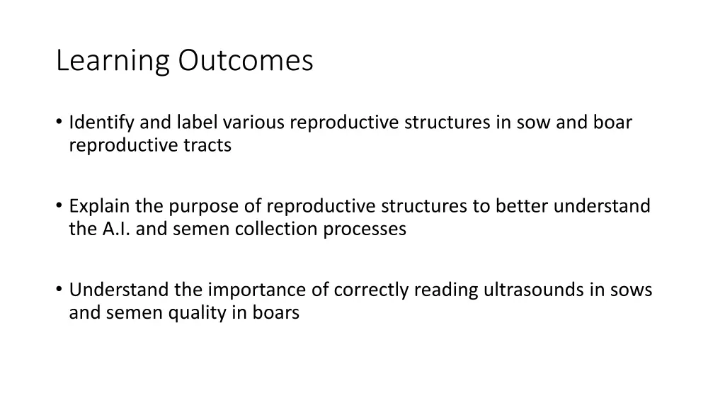 learning outcomes