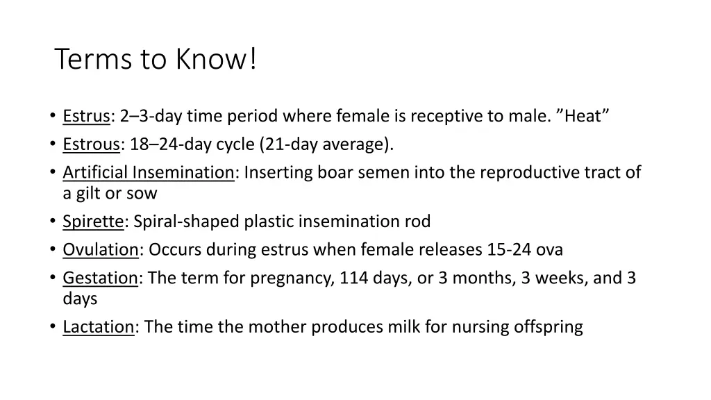terms to know