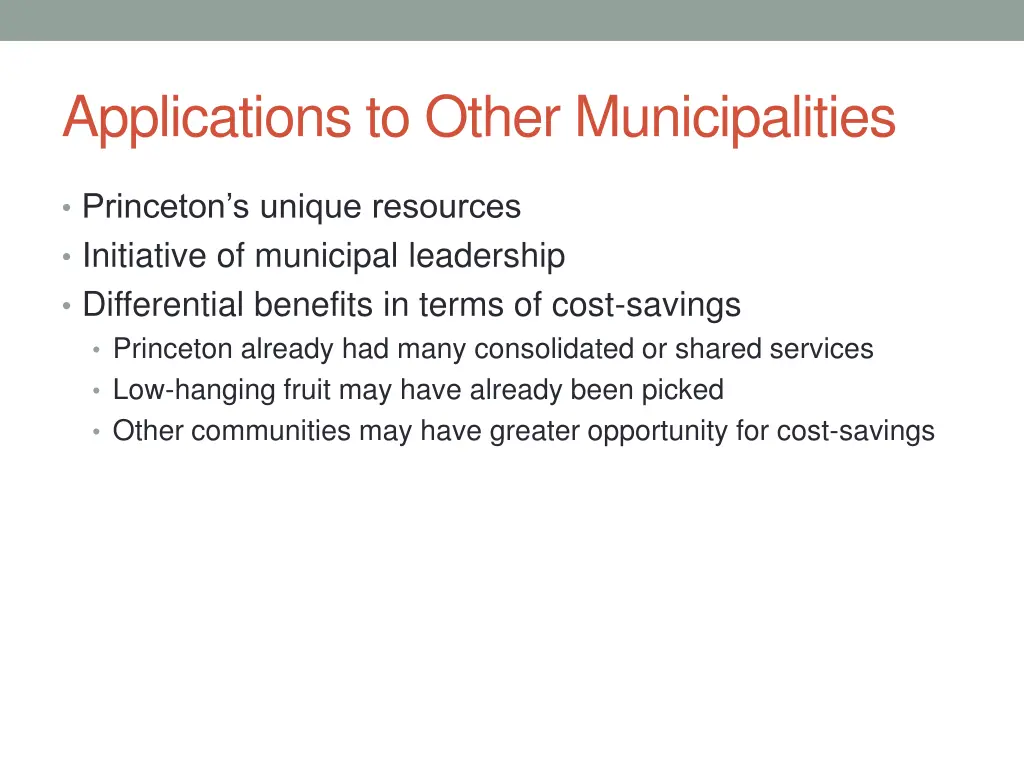 applications to other municipalities